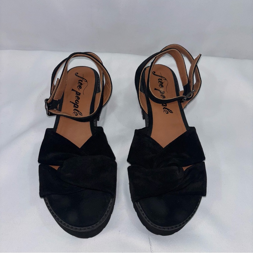 FREE PEOPLE ESSEX SANDAL Womens Leather Ankle Strap Platform Sandals - Picture 4 of 10